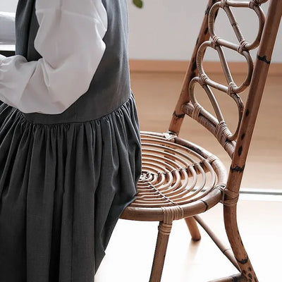 Japanese Rattan Chair – Handcrafted High Back Wood & Rattan Seating