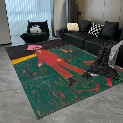 Vintage Area Rug - Artistic Retro Carpet Mat