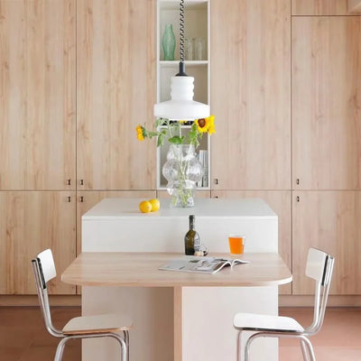 Retro Pendant Lamp - Geometric Coil-Line Light