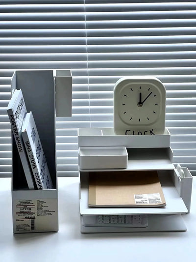 Minimalist Clock – Simple Cream White Contemporary Style