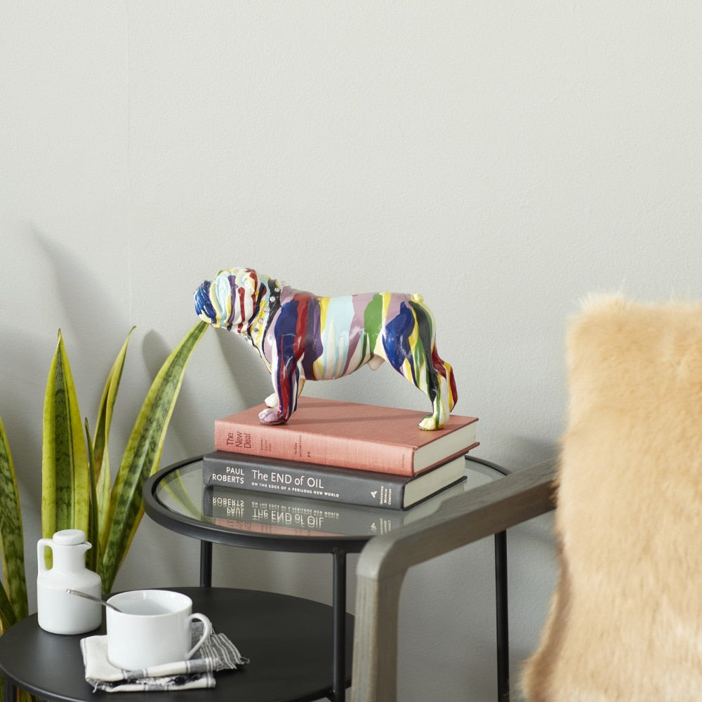 Polystone Bulldog Sculpture - Modern Art Decorative Piece