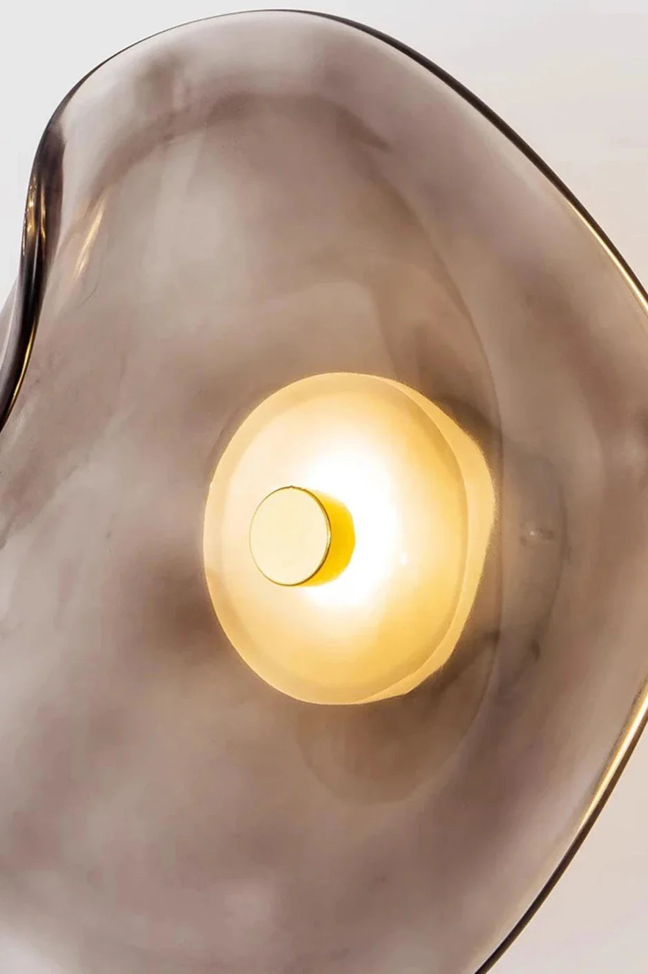 Minimalist Glass Wall Lamp - Bent Glass Fixture, LED Ambient Light