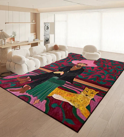 Vintage Area Rug - Artistic Retro Carpet Mat