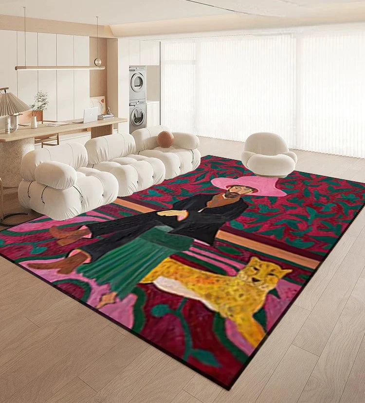 Vintage Area Rug - Artistic Retro Carpet Mat