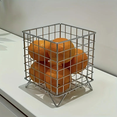 Desk Storage Basket - Mini Mesh Organizer Compact Stainless Steel