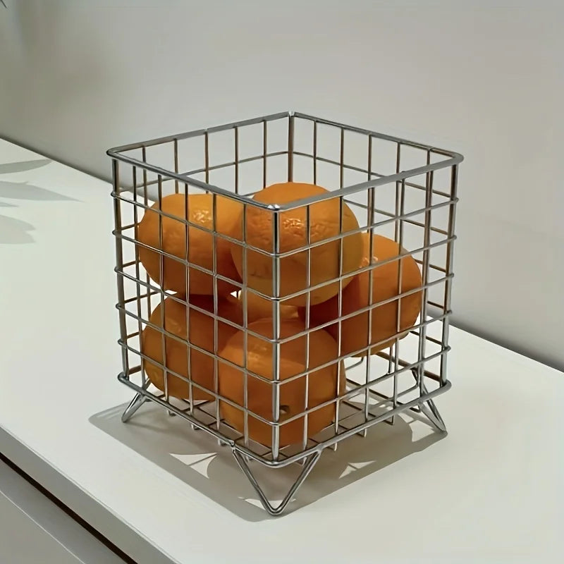 Desk Storage Basket - Mini Mesh Organizer Compact Stainless Steel