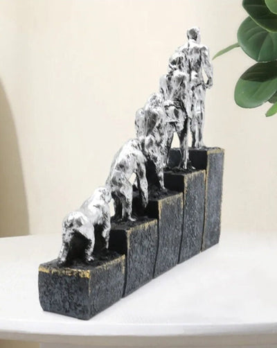 Evolution Figurine Sculpture - Ceramic Resin Art