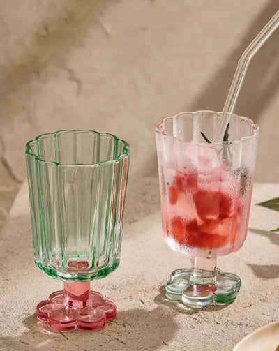 Flower Base Tall Glass - 300ml Borosilicate Dessert Cup