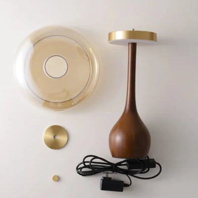 Copper Wood Desk Lamp – Modern LED Table Light