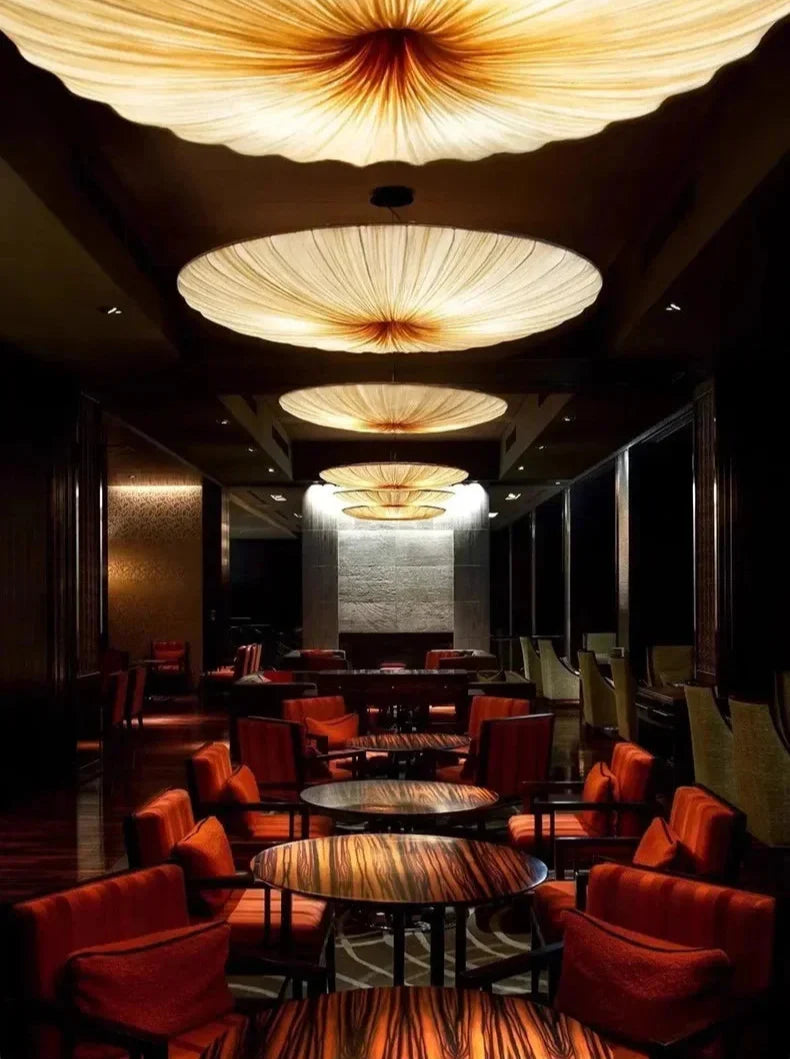 Fabric Pendant Chandelier – Japanese Wabi-Sabi Lighting Fixture
