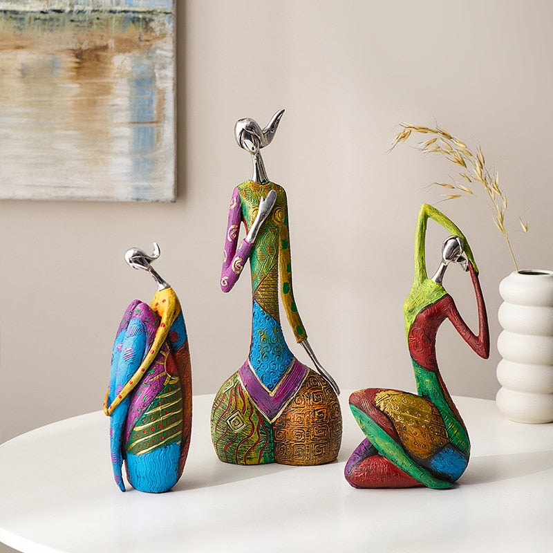 African Woman Figurine | Unique Abstract Resin Sculpture