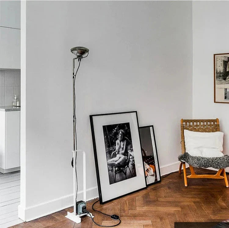 Industrial Floor Lamp - Danish Metal Halogen Corded Light