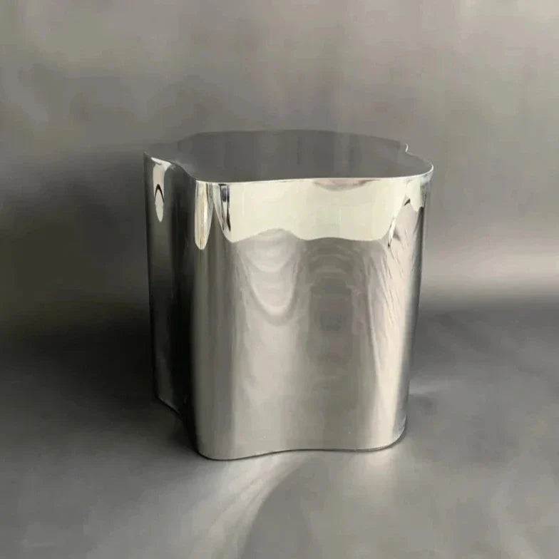 Stainless Steel Side Table - Italian Hand-Crafted Metal Accent
