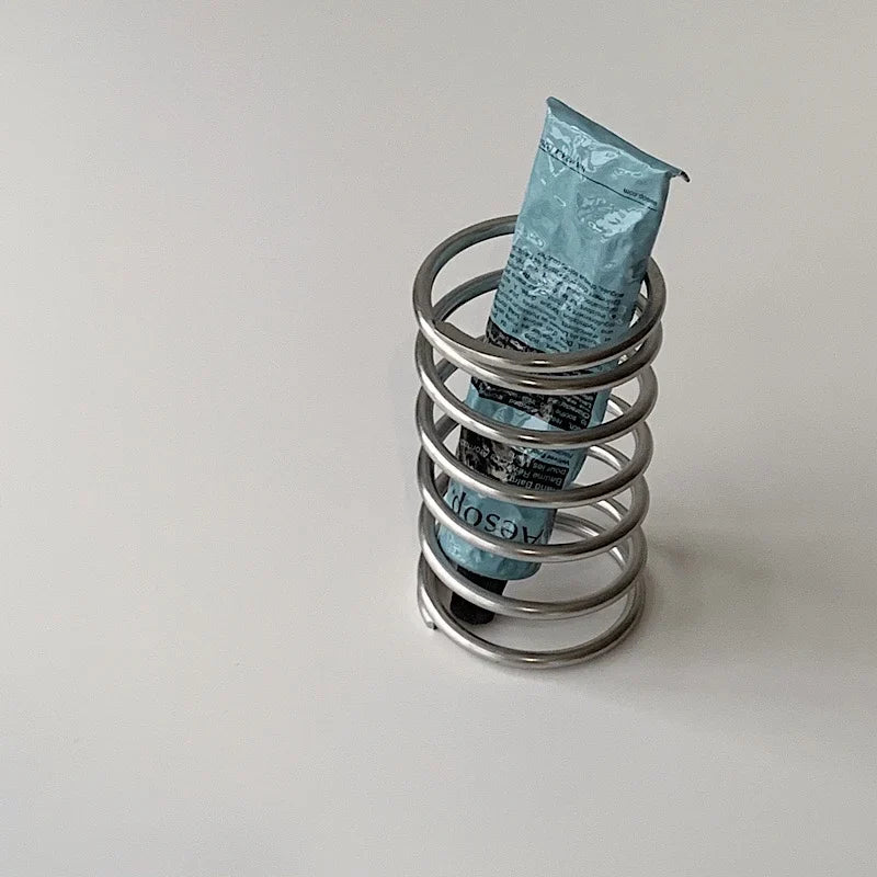 Stainless Steel Spring Stand | Cylindrical Holder 2x4.5" Small Durable