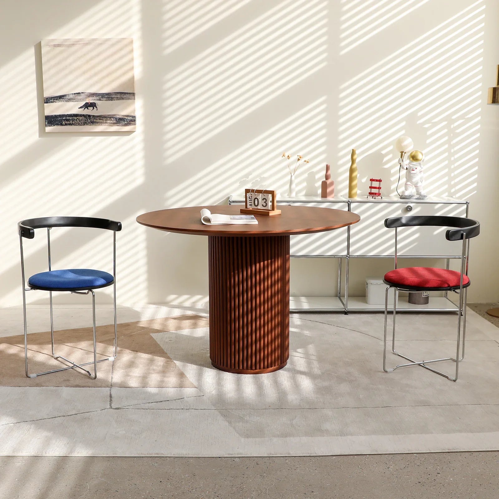 Foldable Chrome Chair - Modern Dining Seat