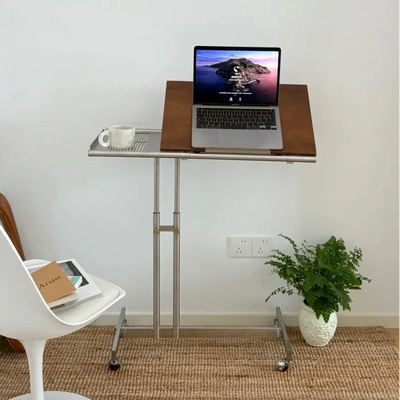 Mid-Century Laptop Table | Solid Wood Compact Work Table