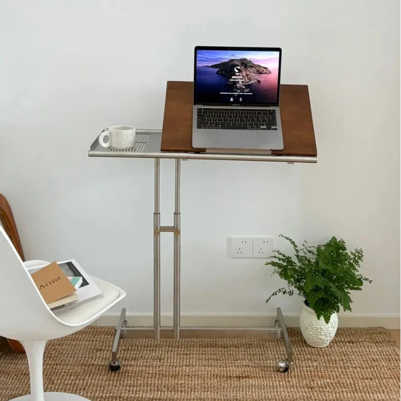 Mid-Century Laptop Table | Solid Wood Compact Work Table