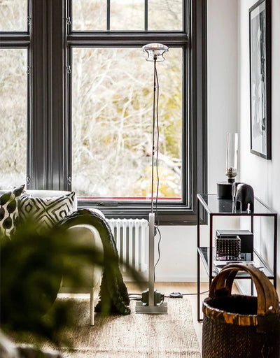 Industrial Floor Lamp - Danish Metal Halogen Corded Light