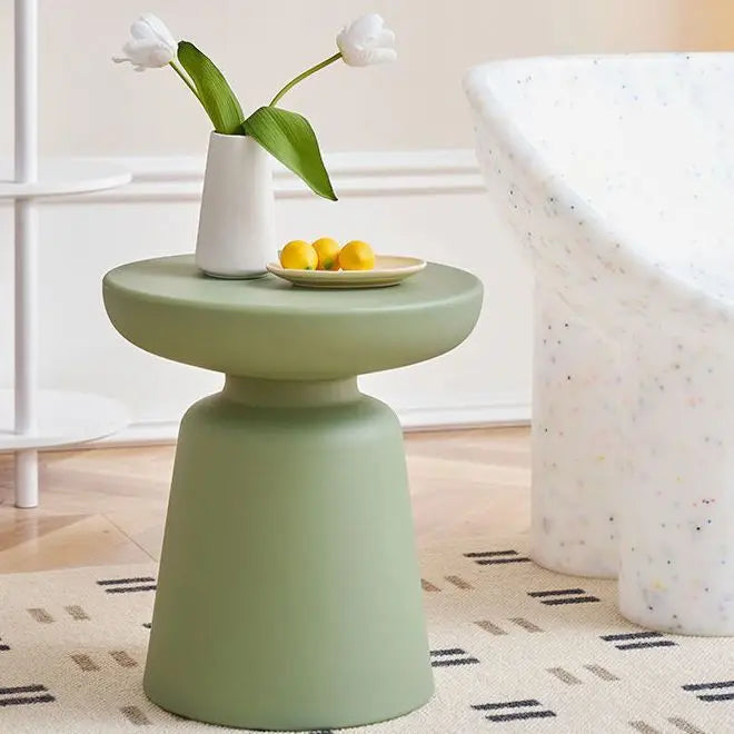 Nordic Matte Side Table - Round ABS Stool Compact