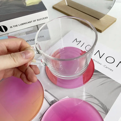 Bauhaus Color Coaster | Modern Acrylic Round Table Accent