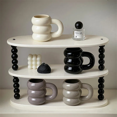 Embossed Donut Mug - 14oz Ceramic Coffee Cup