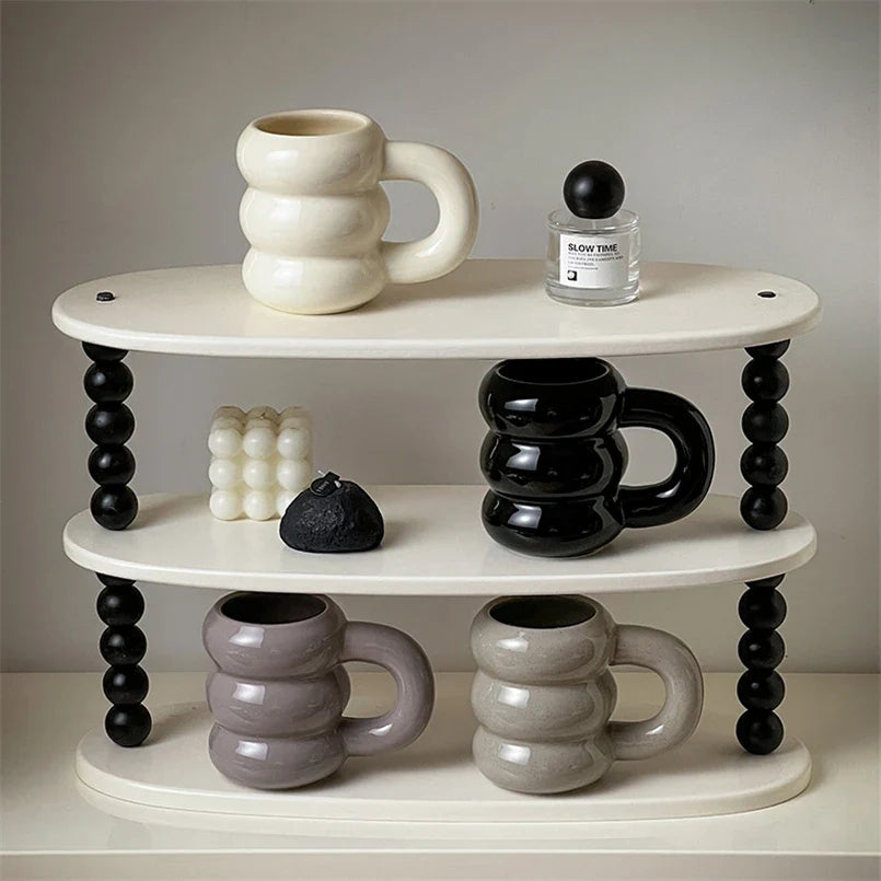 Embossed Donut Mug - 14oz Ceramic Coffee Cup