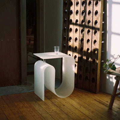 White Wave Side Table - Modern Acrylic Accent