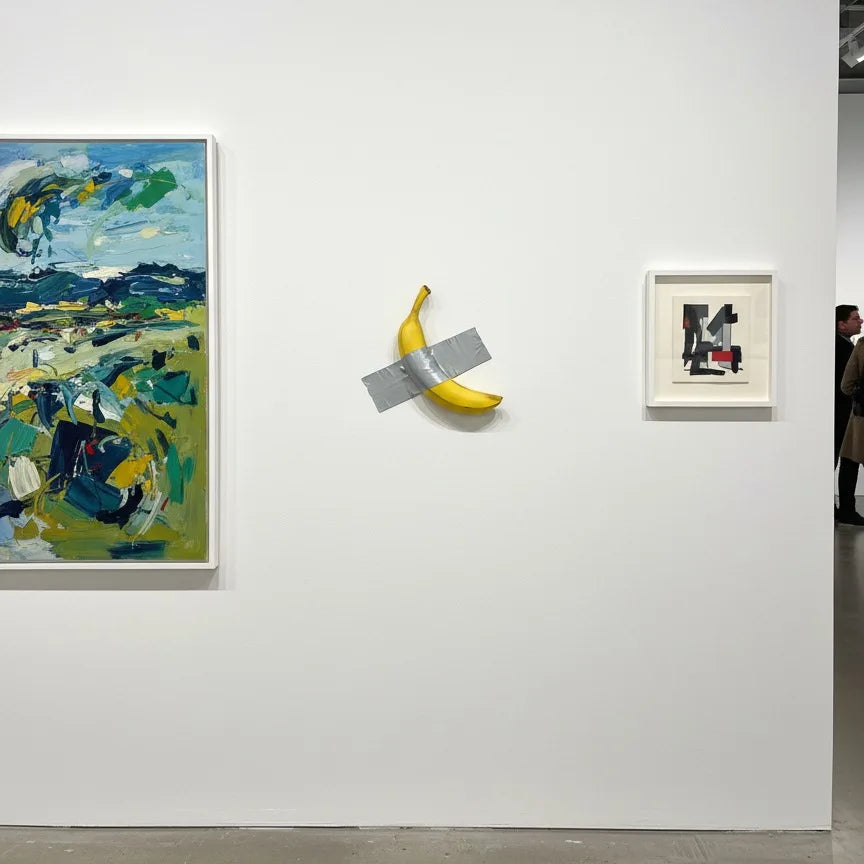 Duck Taped Banana - Playful Art Piece Sculpture