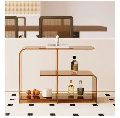 Acrylic Side Table – Retro Double Round Edge
