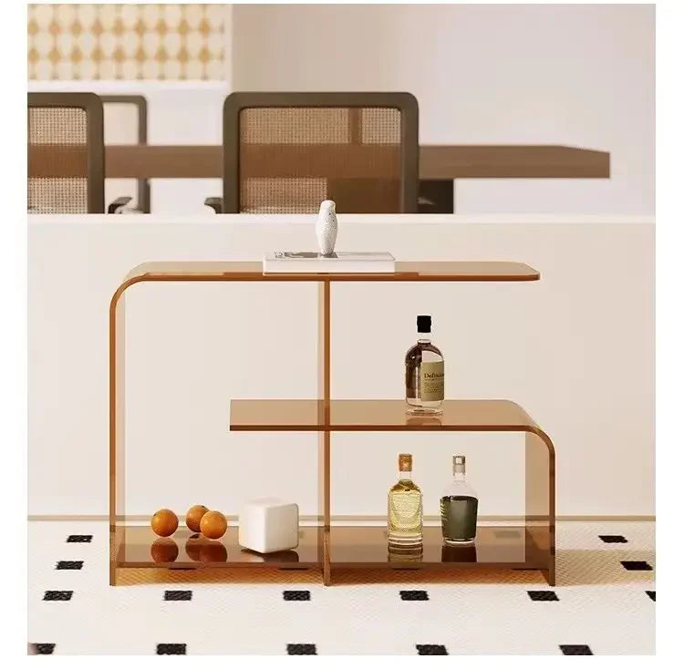 Acrylic Side Table – Retro Double Round Edge