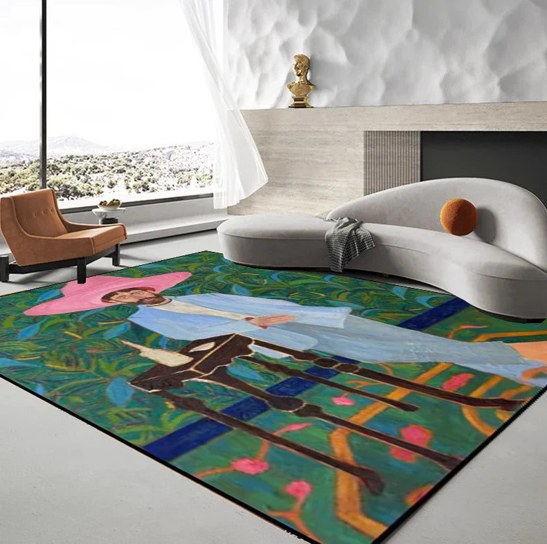 Vintage Area Rug - Artistic Retro Carpet Mat