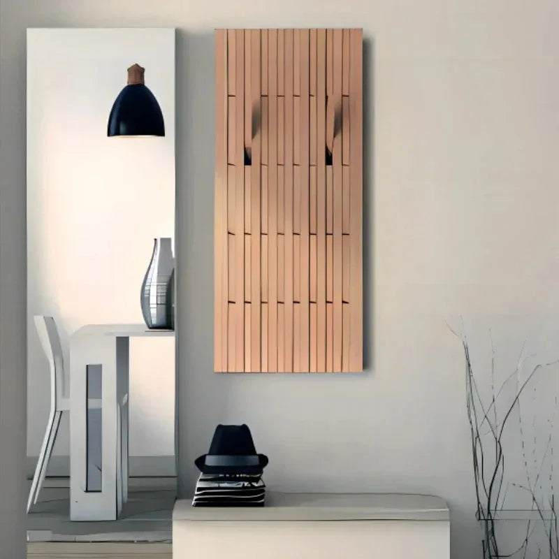 Pine Wood Wall Panel with Hook - Elegant Japanese Design
