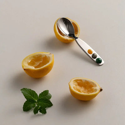 Dessert Fork And Spoon - Jelly Bean Design 5 Inch Stainless Steel Utensils