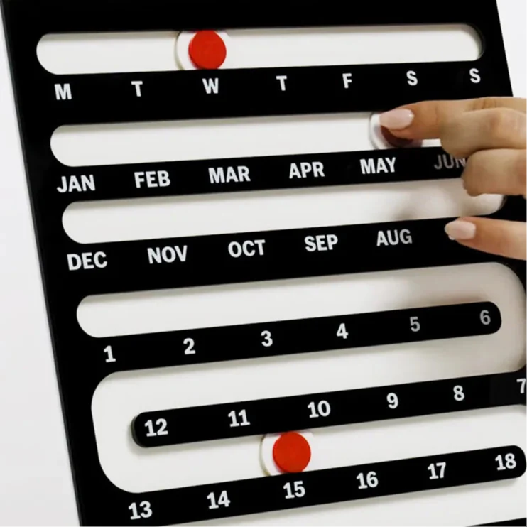 Bauhaus Wall Calendar - Sliding Perpetual Design