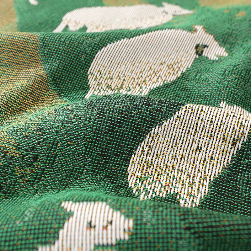Sheep Throw Blanket - Lightweight Polyester Cotton Blend
