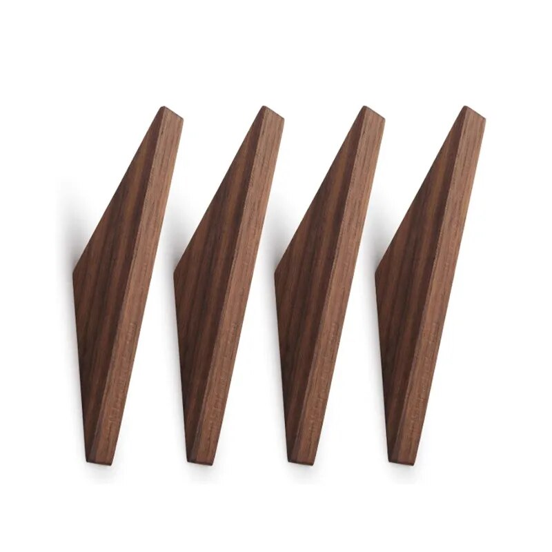 Wooden Wall Hanger - Angular Solid Wood Hook