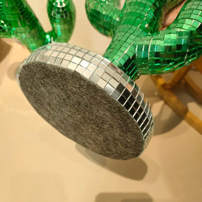 Disco Ball Cactus Ornament - Glass & Steel Decor