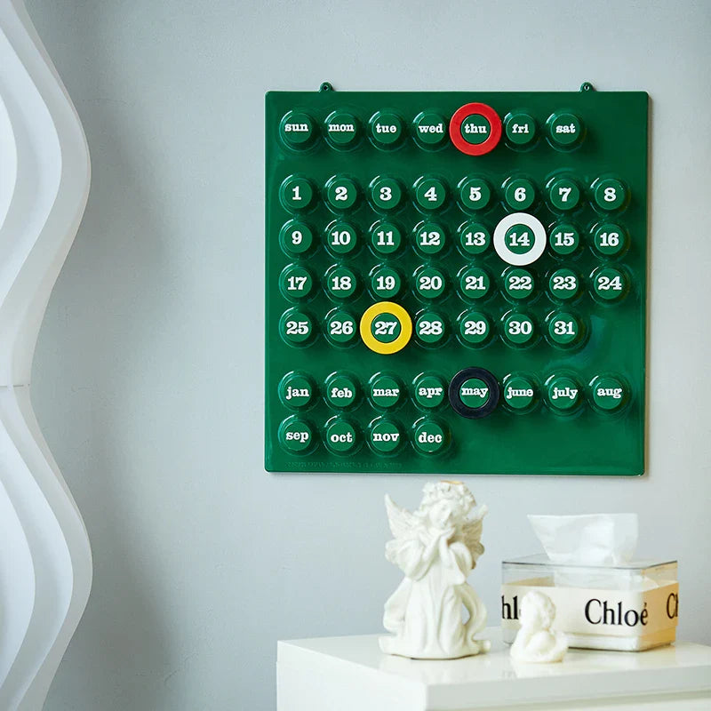 Retro Wall Calendar | Industrial Style Ring Date Marker