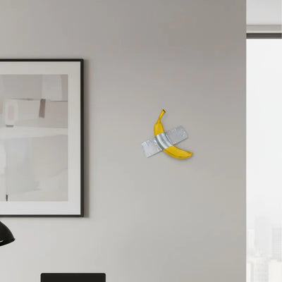 Duck Taped Banana - Playful Art Piece Sculpture