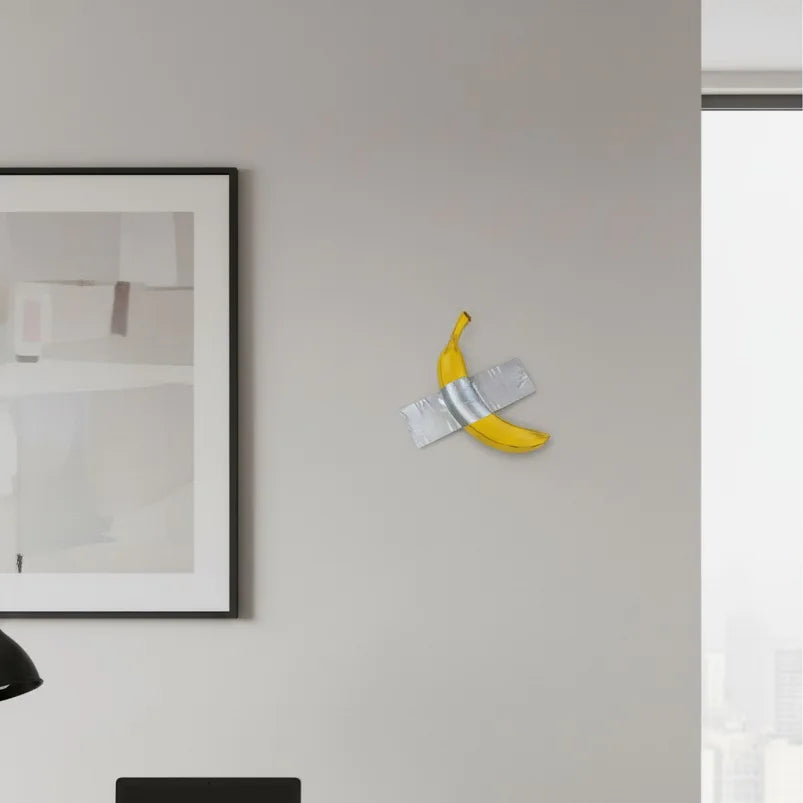 Duck Taped Banana - Playful Art Piece Sculpture