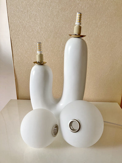 Organic Twin Ball Lamp – Modern Table Lighting