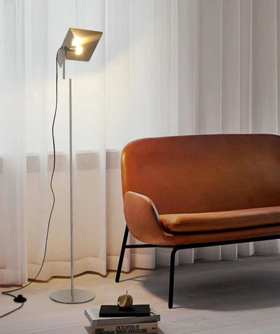 Industrial LED Floor Lamp - Stainless Steel Panel Luxury Lighting