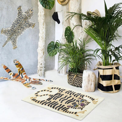Funky Tiger Rug - Plush Soft Floor Mat, Cozy & Non Slip