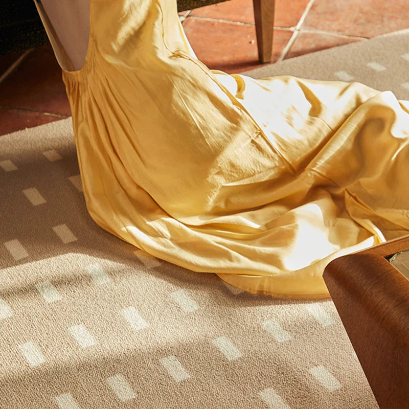 Retro Rectangle Rug - French Vintage Area Carpet