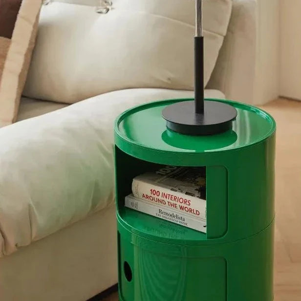 Barrel Storage Side Table - Colorful Chest Drawers Compact Storage