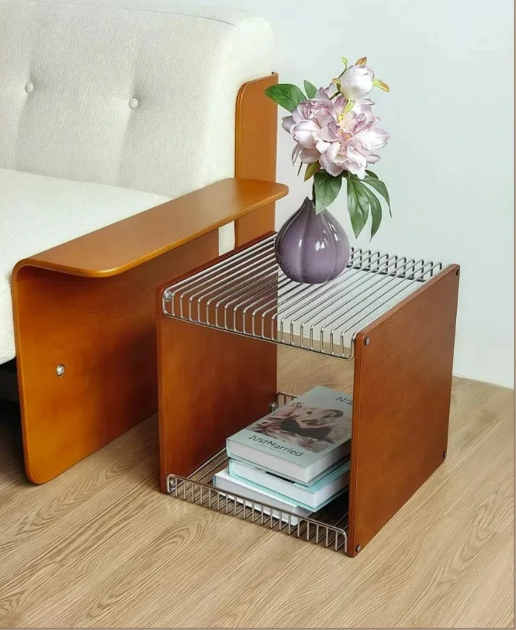 Modular Cube Storage - Solid Wood Shelf With Metal Frame