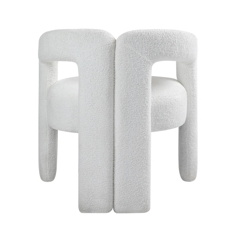 Teddy Fabric Lounge Chair - Open Back Modern Accent Seat