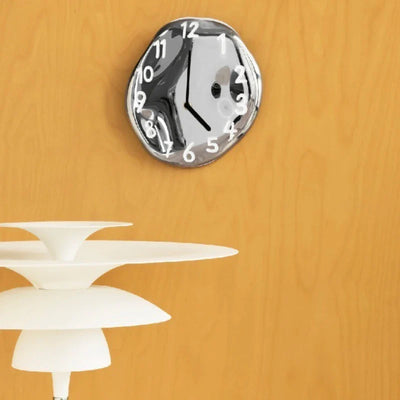 Chrome Ceramic Wall Clock - Modern Decorative Timepiece