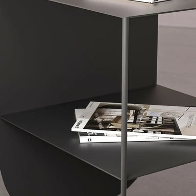 Metal Side Table - Nordic Low Profile Compact End Table