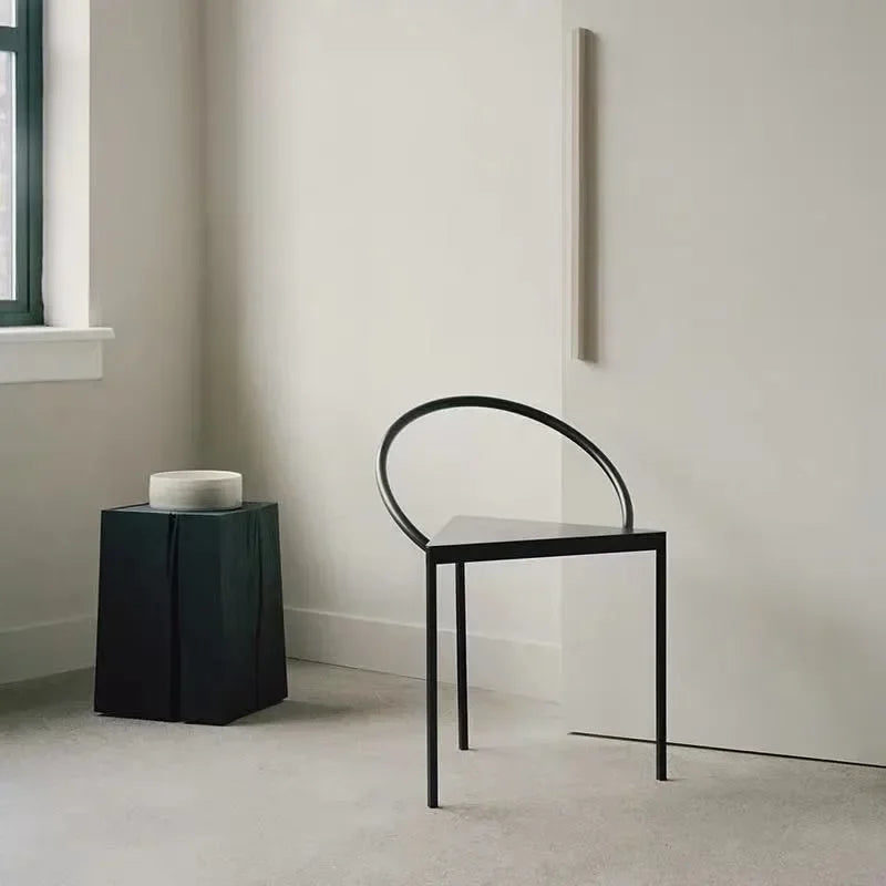 Italian Dining Chair - Minimalist Triangle Seat Metal